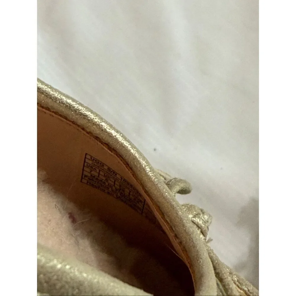 Ugg Metallic Gold Sherpa Lined Ballet Flats Size 7
